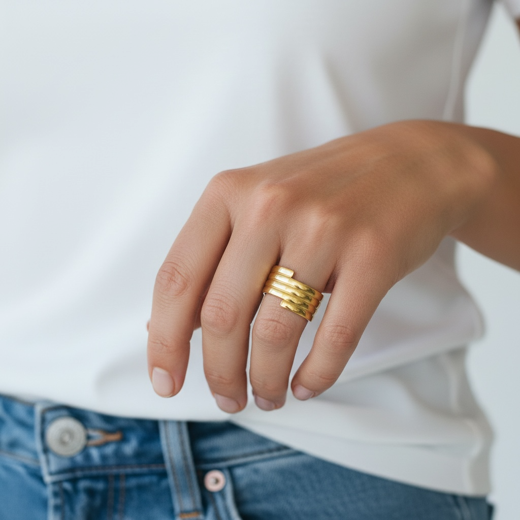 Bagues dorées à l'or fin 24 carats à - de 20€