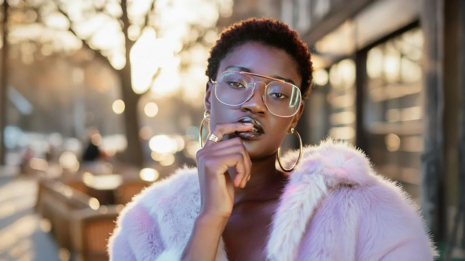 bague secure mise en évidence sur une mannequin de couleur noire