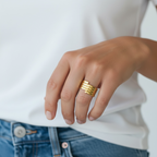 Bague spirale dorée à l'or fin 24 carats