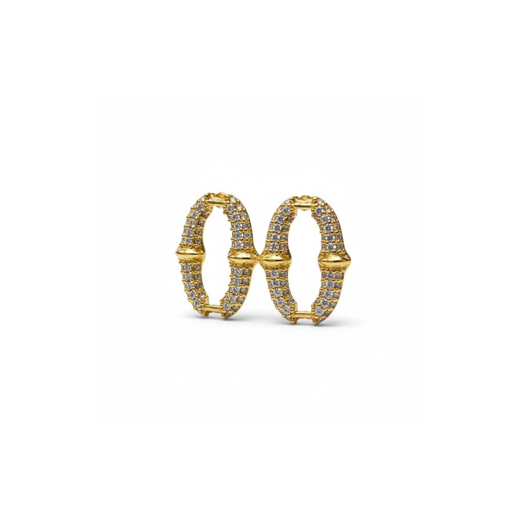 puces d'oreilles Secure dorées à l'or fin sur fond blanc