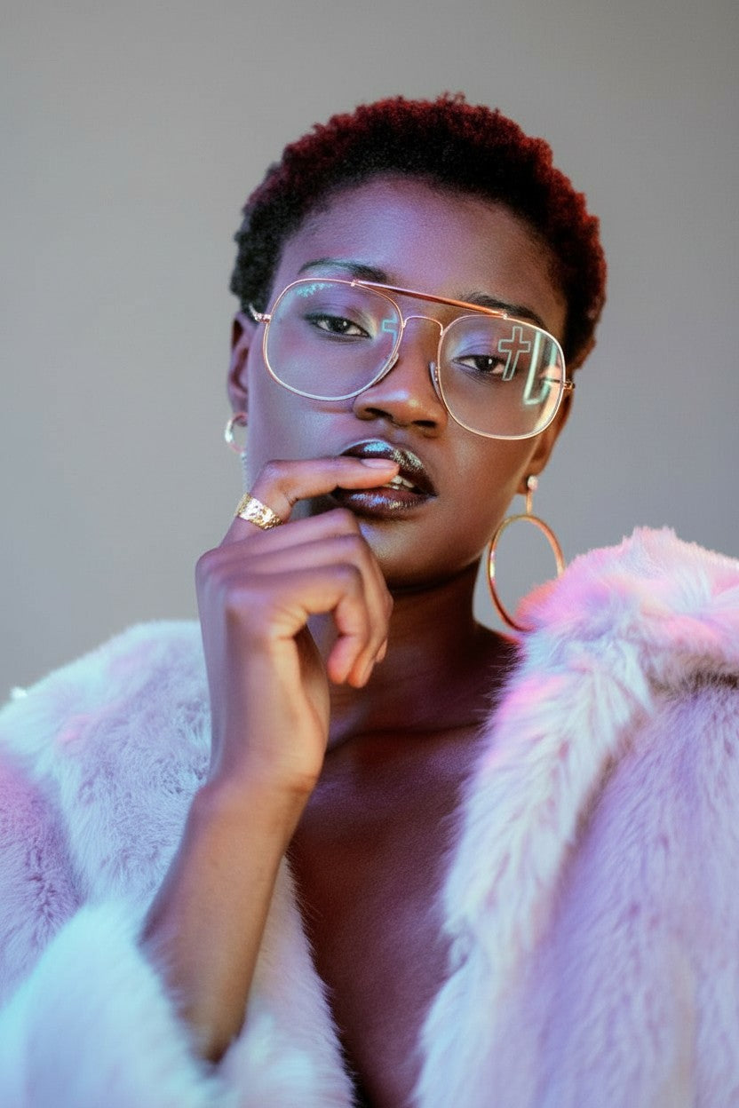 Représentation de la bague spirale dorée sur mannequin femme