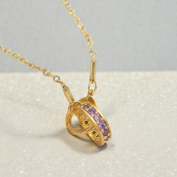 Variante du bracelet à bélière couleur rubis