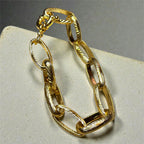 Représentation du bracelet doré femme à maillons ovales 