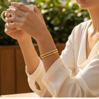 Bracelet jonc torsadé doré à l’or fin 24 carats