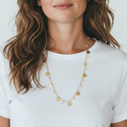 Représentation du collier monnaie sur mannequin femme