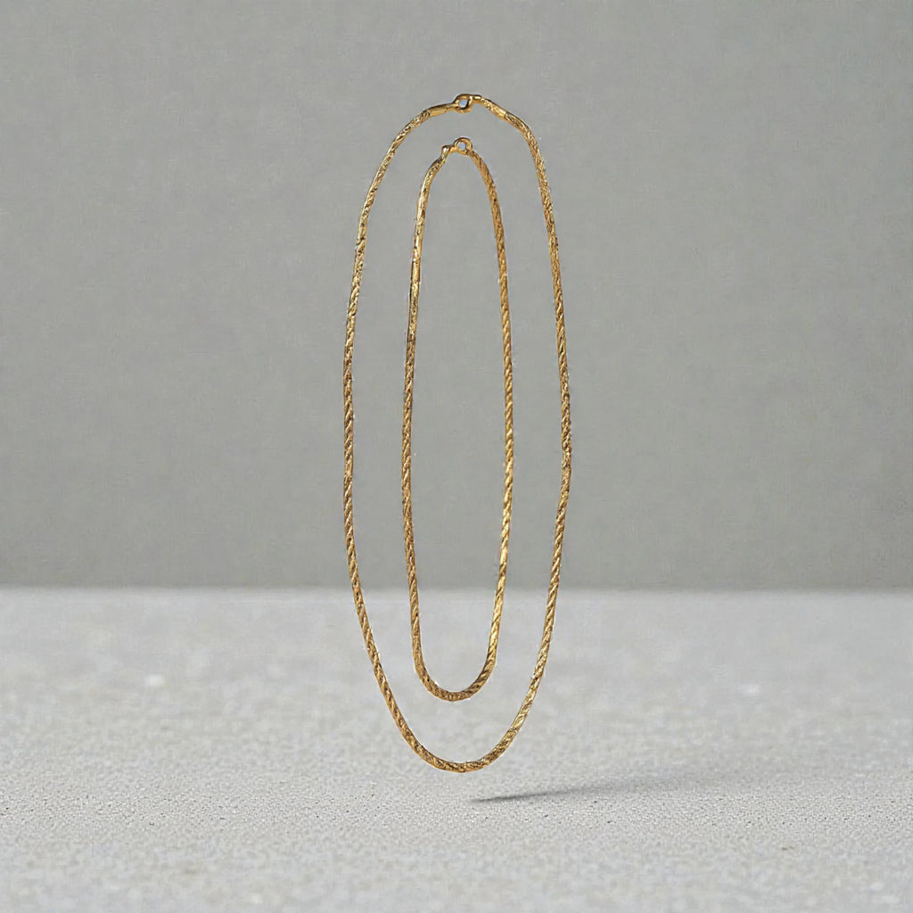 Collier Twist en corde torsadée doré à l'or fin 24 carats