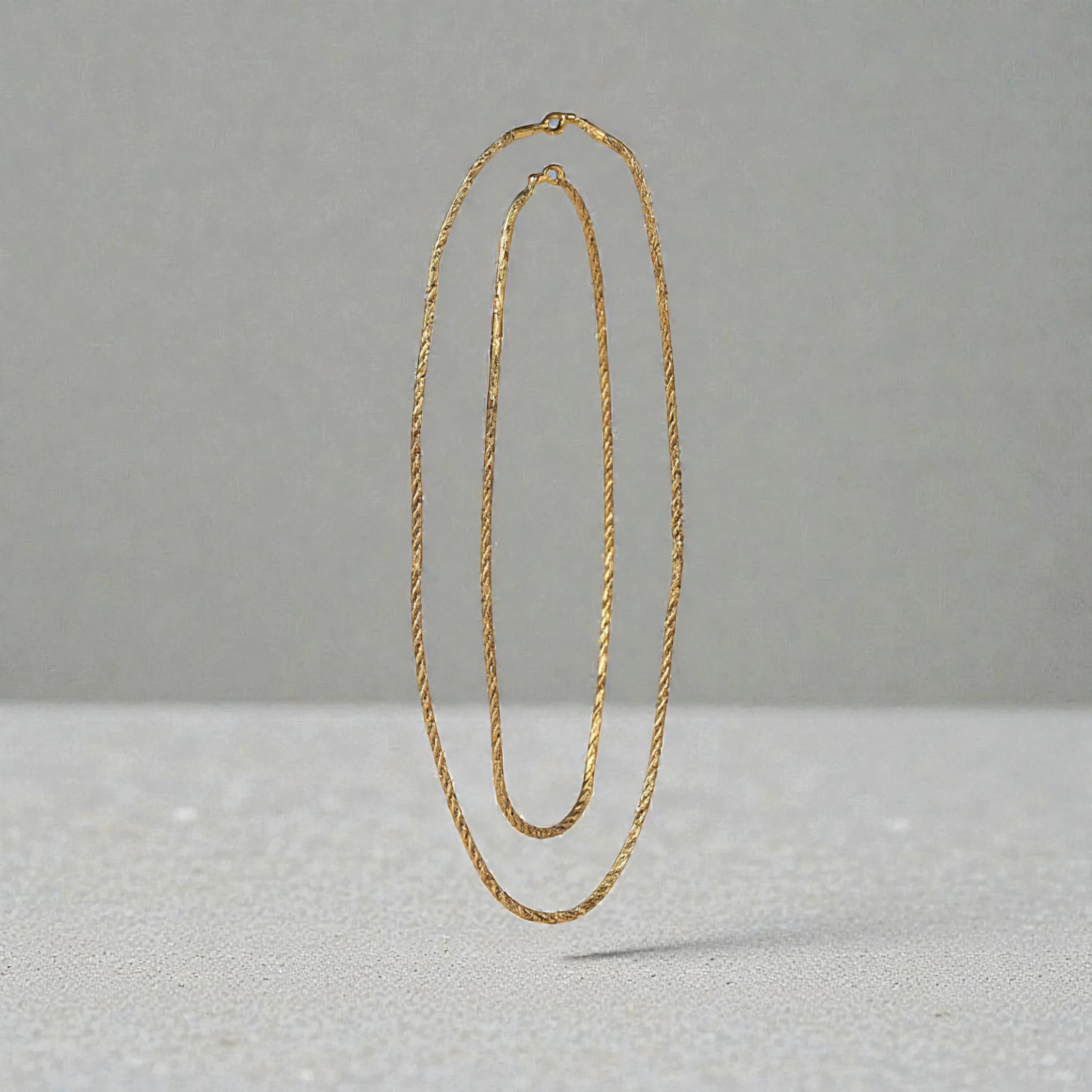 Collier Twist en corde torsadée doré à l'or fin 24 carats