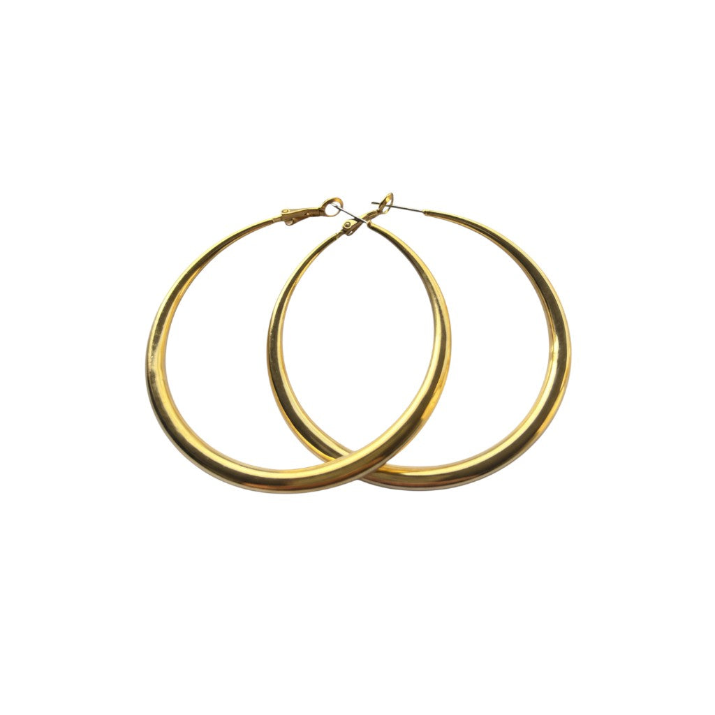 Grandes créoles dorées à l'or fin 24 carats