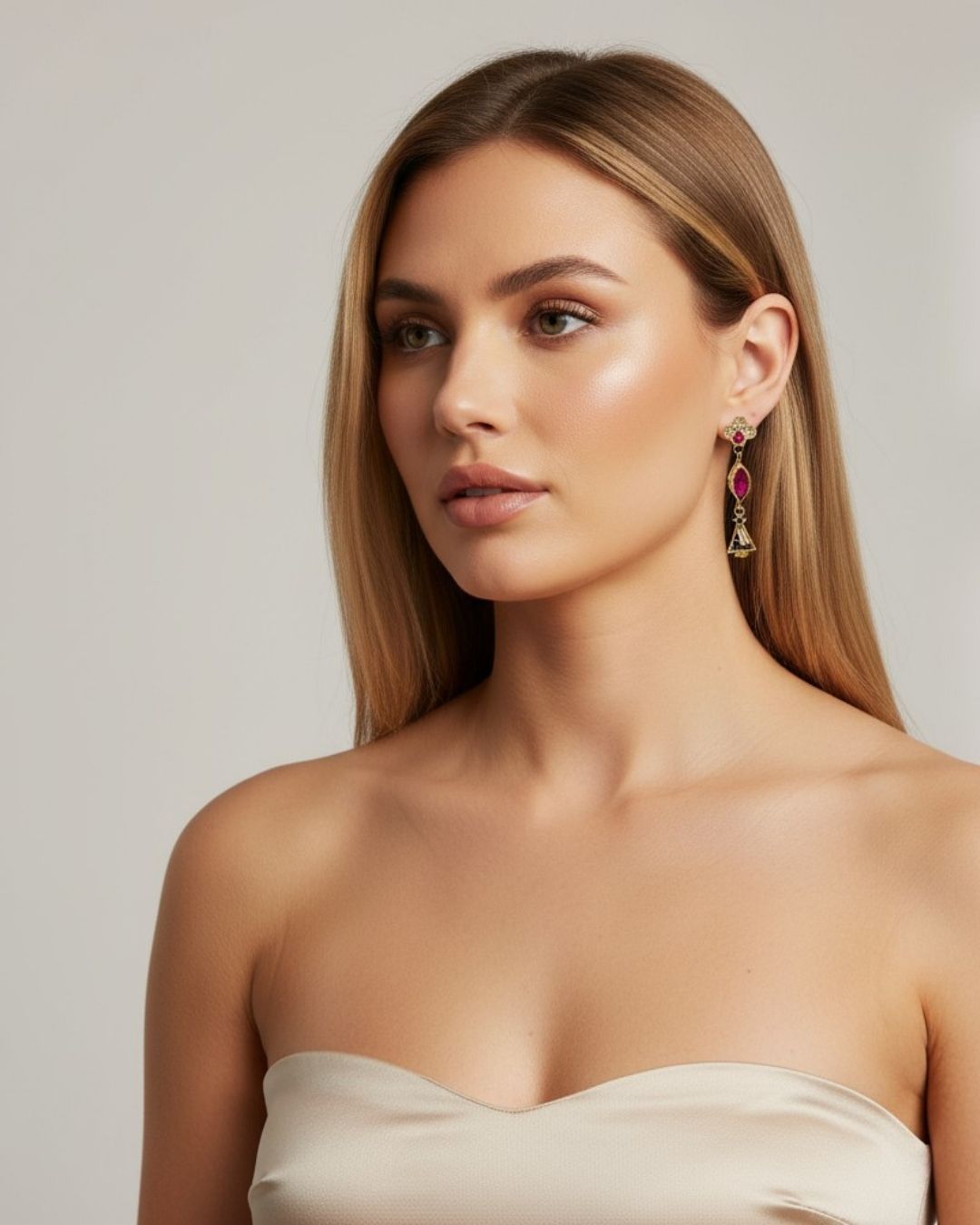 boucles pendantes sur modèle